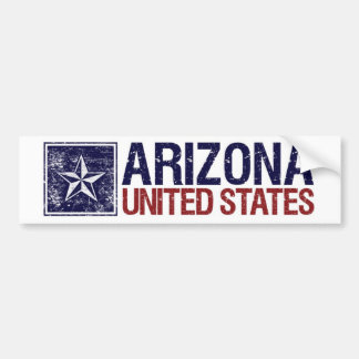 Autocollant De Voiture Les Etats-Unis vintages avec l'étoile - Arizona