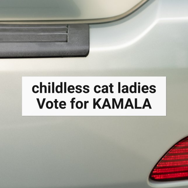 Autocollant De Voiture Les femmes de chats sans enfants votent pour Kamal (En voiture)