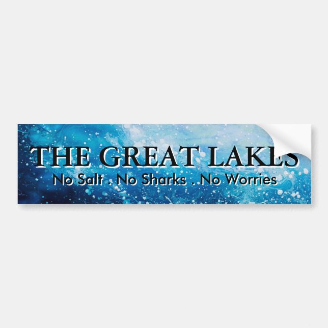 Autocollant De Voiture Les Grands Lacs - pas de sel, pas de requins, pas  (Devant)