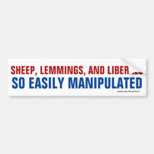 Autocollant De Voiture Les Libéraux de Sheep Lemmings Sont Facilement Man