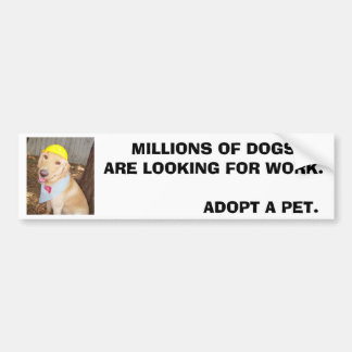 AUTOCOLLANT DE VOITURE LES MILLIONS DE CHIENS RECHERCHENT LE TRAVAIL