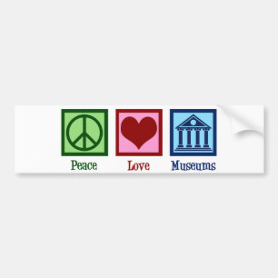 Autocollant De Voiture Les musées Peace Love