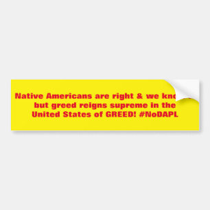 Autocollant De Voiture Les Natifs américains sont bon #NoDAPL
