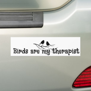 Autocollant De Voiture Les oiseaux sont mon thérapeute Citation amusante