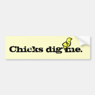Autocollant De Voiture Les poussins me creusent adhésif pour pare-chocs