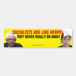 Autocollant De Voiture Les Socialistes, C'Est L'Herpès Qu'Ils Ne S'Enfui