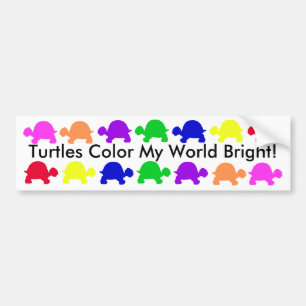Autocollant De Voiture Les tortues colorent mon monde lumineux !
