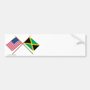 Autocollant De Voiture Les USA et drapeaux croisés par Jamaïque