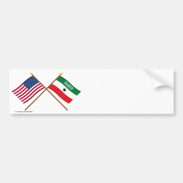 Autocollant De Voiture Les USA et drapeaux croisés par Somaliland (Devant)