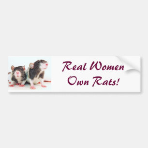 Autocollant De Voiture Les vraies femmes possèdent des rats !
