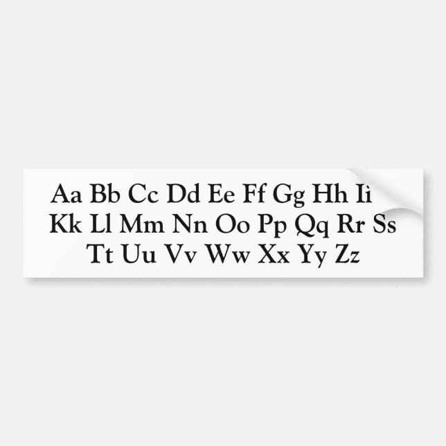 Autocollant De Voiture Lettres alphabétiques - majuscules et minuscules A (Devant)