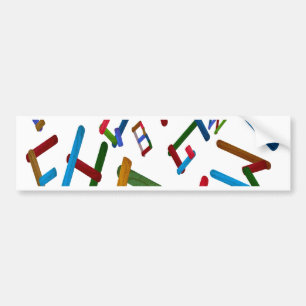 Autocollant De Voiture Lettres colorées de bois crème glacée isoler