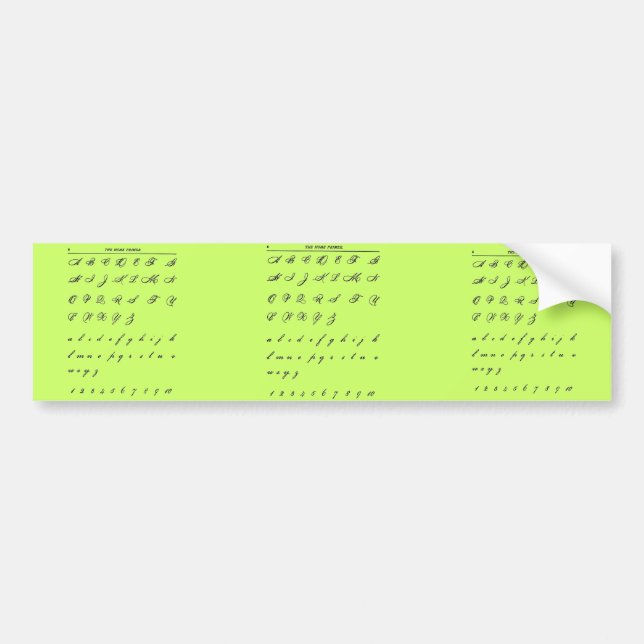Autocollant De Voiture Lettres cursives (Devant)