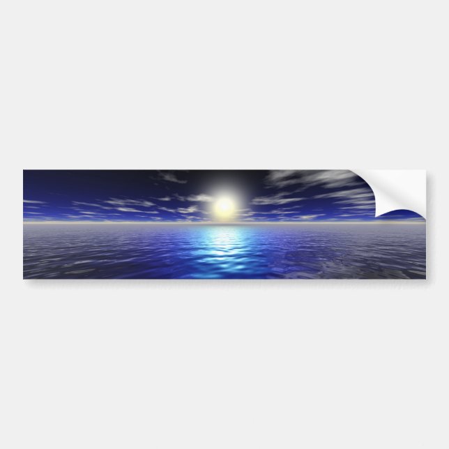 Autocollant De Voiture Lever de soleil bleu (Devant)