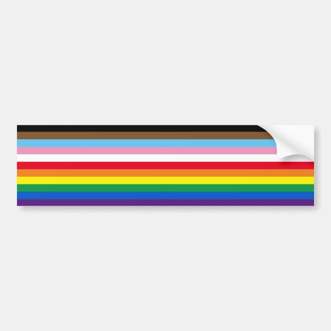 Autocollant De Voiture Lgbtq arc-en-ciel 11 bandes inclus drapeau gay pri (Devant)