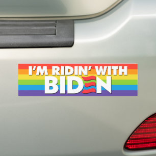 Autocollant De Voiture LGBTQ I'm Ridin' With Biden 2024