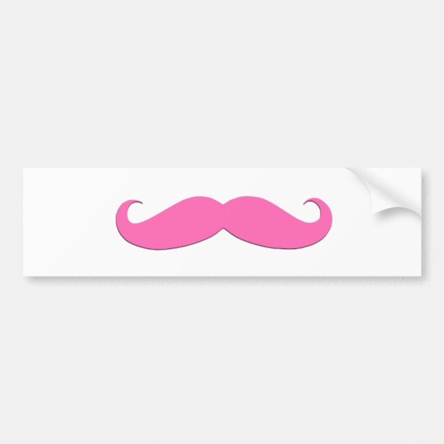 Autocollant De Voiture L'humour rose de moustache créent vos propres (Devant)