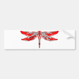 Autocollant De Voiture Libellule rouge