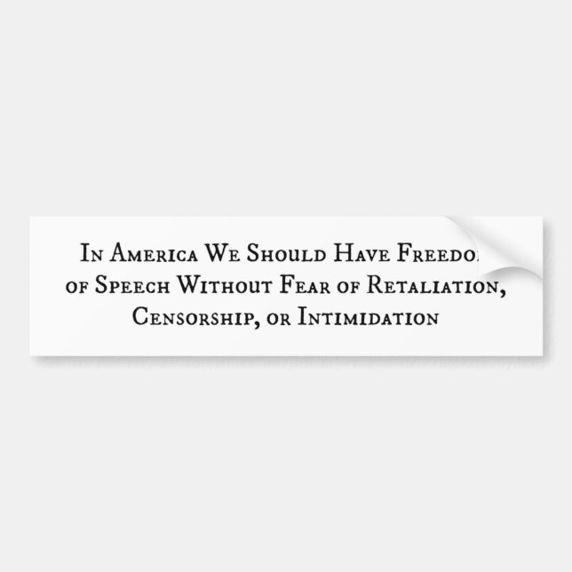 Autocollant De Voiture Liberté d'expression sans la peur (Devant)