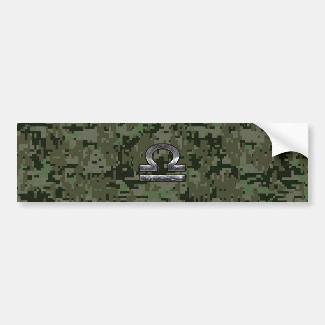 Autocollant De Voiture Libra Zodiac Symbole de Green Digital Camouflage (Devant)