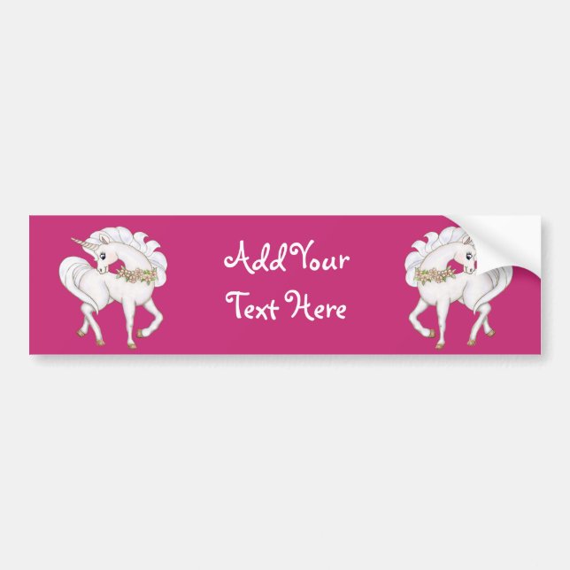 Autocollant De Voiture licorne blanche (Devant)