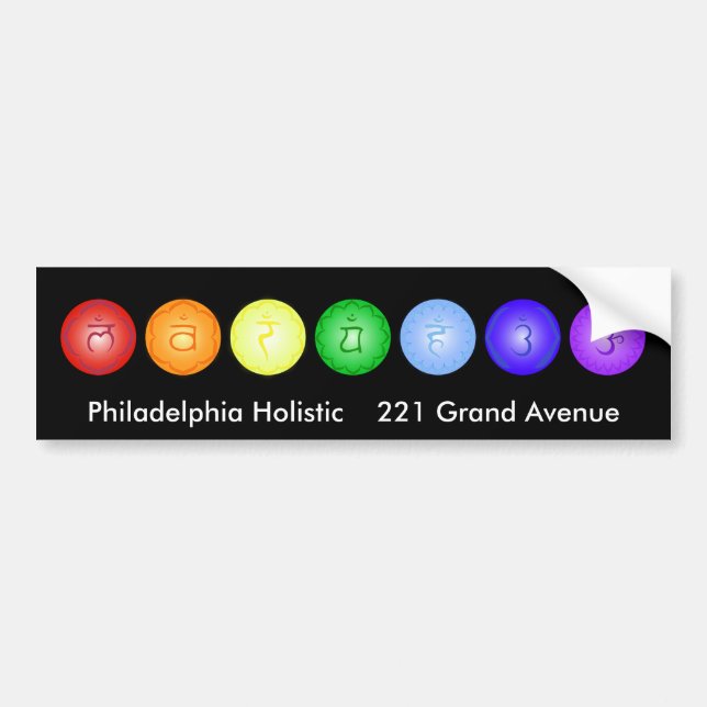 Autocollant De Voiture Ligne de 7 chakras (Devant)