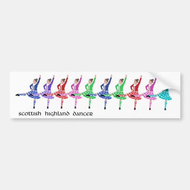 Autocollant De Voiture Ligne de danse highland écossaise (Devant)