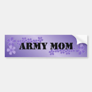 Autocollant De Voiture Lilas profond de maman d'armée