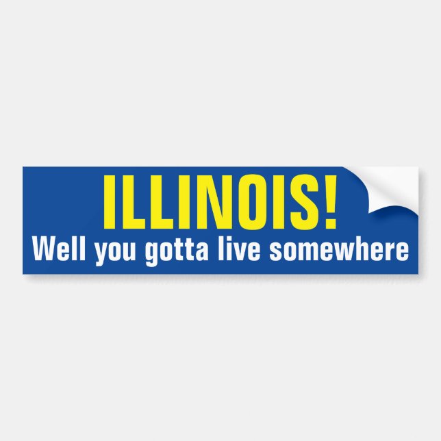 Autocollant De Voiture L'ILLINOIS ! - Bon vous avez obtenu de vivre (Devant)