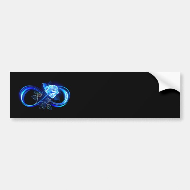 Autocollant De Voiture L'infini lumineux avec une rose bleue (Devant)