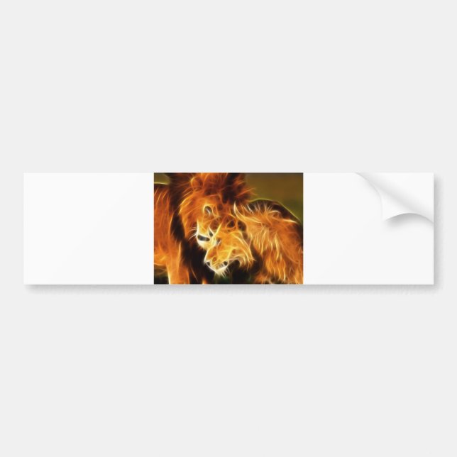 Autocollant De Voiture Lions dans l'amour (Devant)