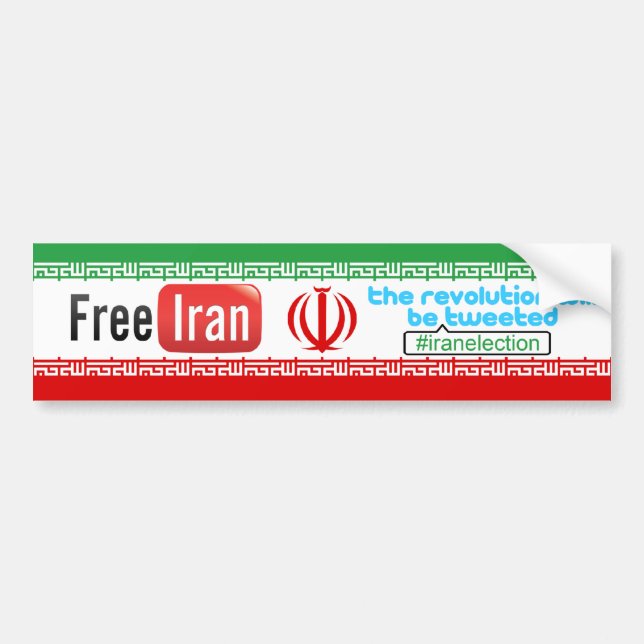 Autocollant De Voiture L'Iran libre - la révolution a gazouillé adhésif (Devant)