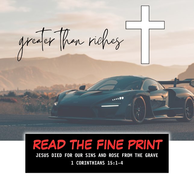 Autocollant De Voiture Lire La Belle Impression Bible Verse Christian (Read The Fine Print & Get Saved Today!)
