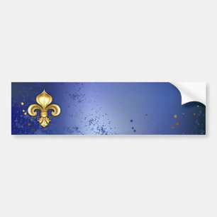 Autocollant De Voiture Lis d'or sur fond bleu