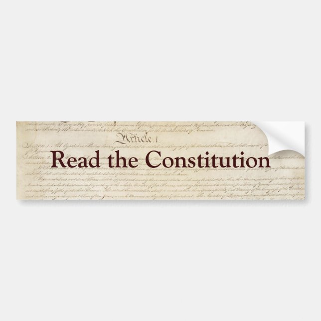 Autocollant De Voiture Lisez la constitution (Devant)