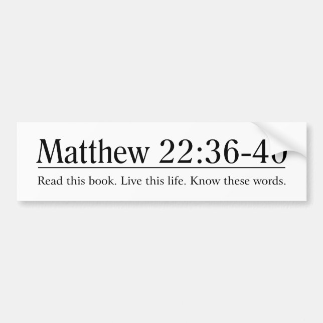 Autocollant De Voiture Lisez le 22h36 de Matthew de bible - 40 (Devant)