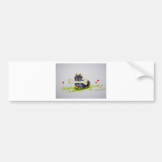 Autocollant De Voiture Little Dog Big Bone ( Yorkshire terrier )