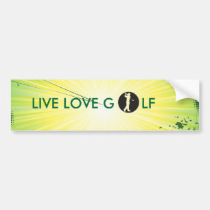 Autocollant De Voiture live love golf Bumper Sticker.