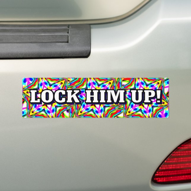 Autocollant De Voiture LOCK HIM UP! (you may change the words) (En voiture)