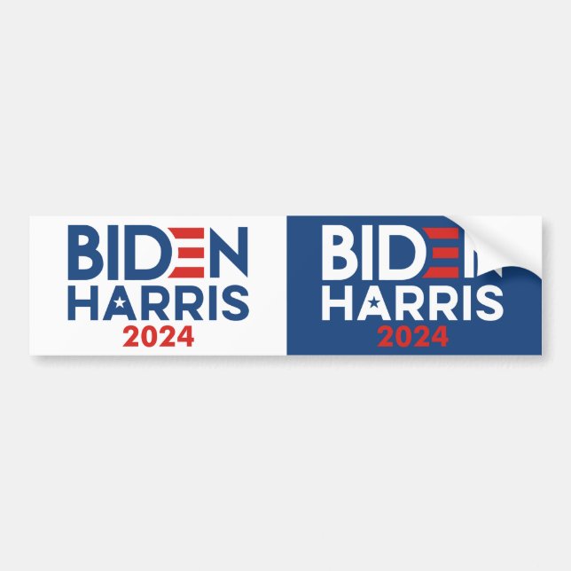 Autocollant De Voiture Logo Biden Harris 2024 - Couper en demi pour 2 (Devant)