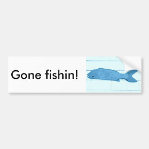 Autocollant De Voiture logo bleu allé de poissons de fishin