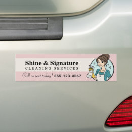 Autocollant De Voiture Logo de la femme de ménage des services de nettoya