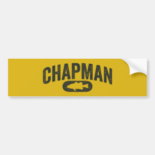 Autocollant De Voiture Logo de pêche au bar de Chapman - jaune vintage d