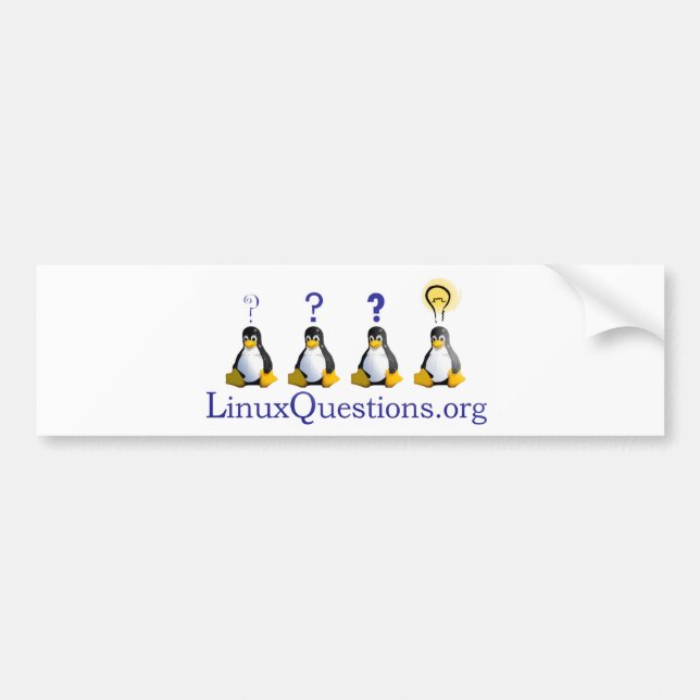 Autocollant De Voiture Logo de questions de Linux (Devant)