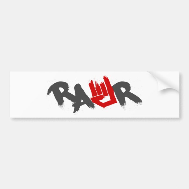 Autocollant De Voiture Logo de Rawr - Emo, goth, alternative, roche, (Devant)
