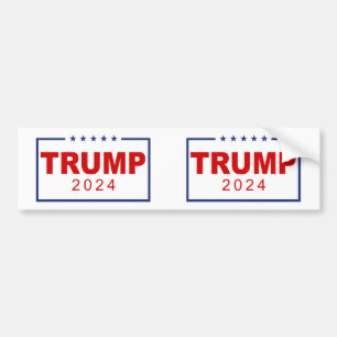 Autocollant De Voiture Logo du rectangle classique Trump 2024