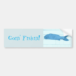 Autocollant De Voiture logo goin' fish bleu