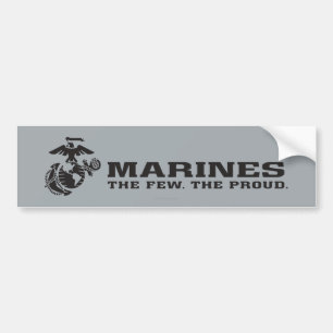 Autocollant De Voiture Logo noir empilé USMC "The Rew, The Fiers"