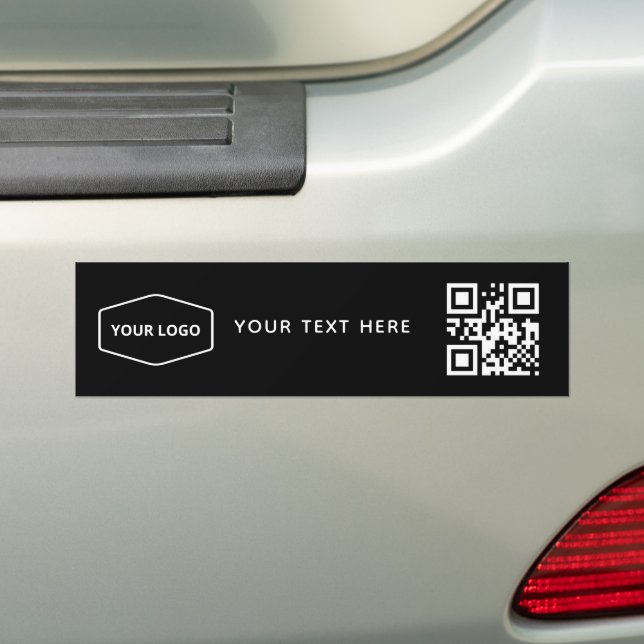 Autocollant De Voiture Logo personnalisé et code QR professionnel noir pr (En voiture)