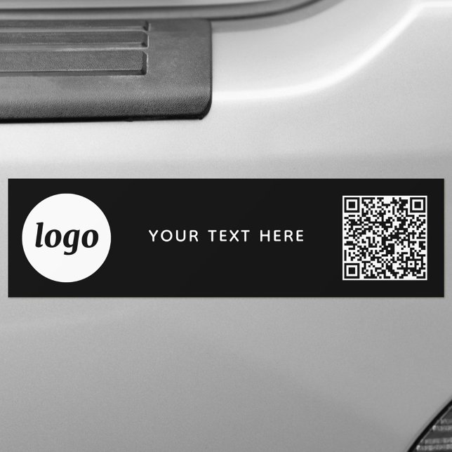 Autocollant De Voiture Logo simple et texte professionnel QR Code promoti (Logo QR code custom text business promotional car bumper sticker)